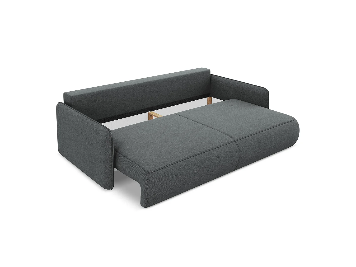 Canapé 3 places convertible en tissu texturé - gris - PALERMO