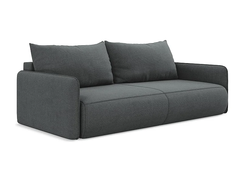 Canapé 3 places convertible en tissu texturé - gris - NANEA