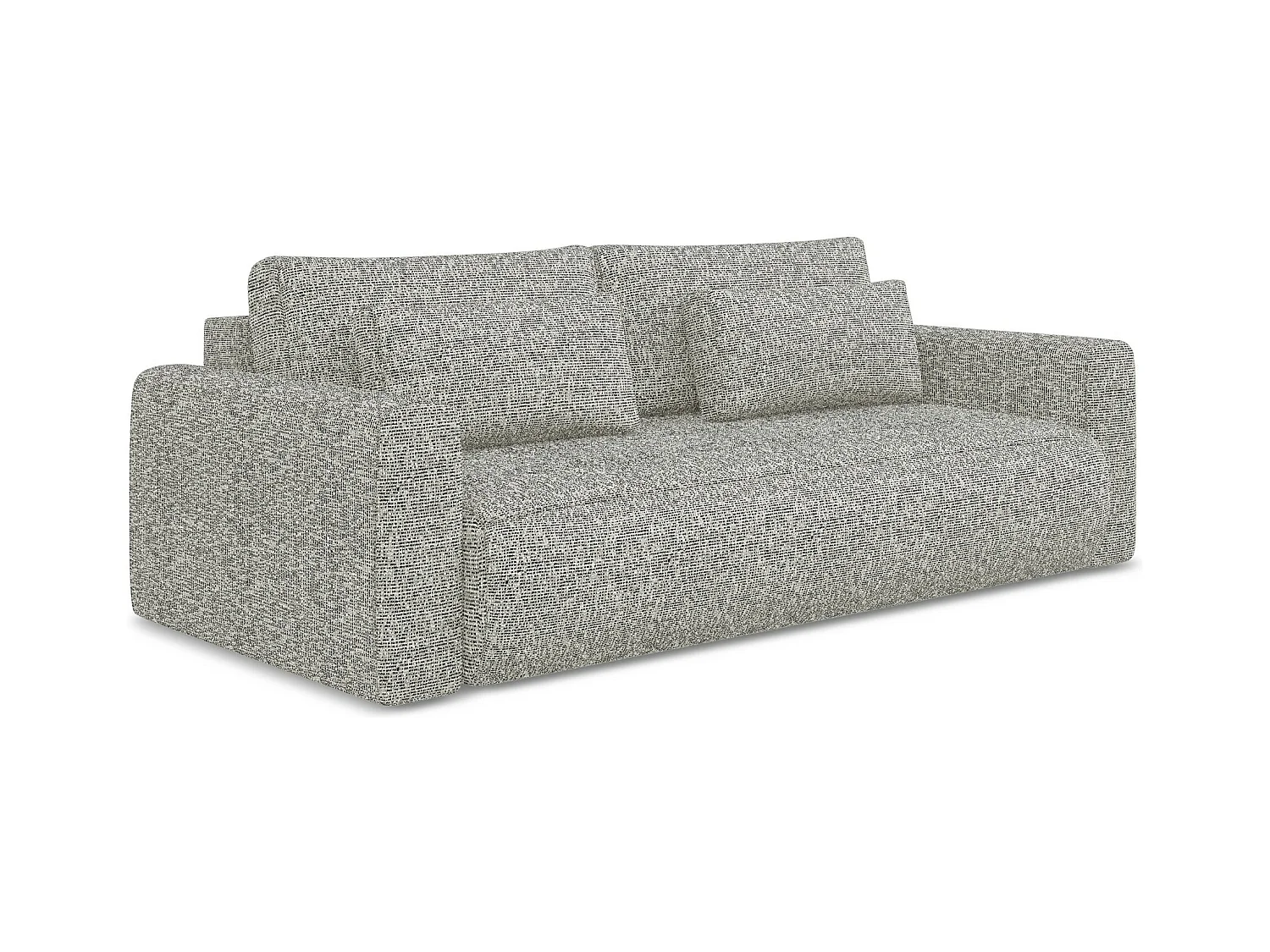 Canapé 3 places convertible en tissu texturé - gris beige - KAPUA