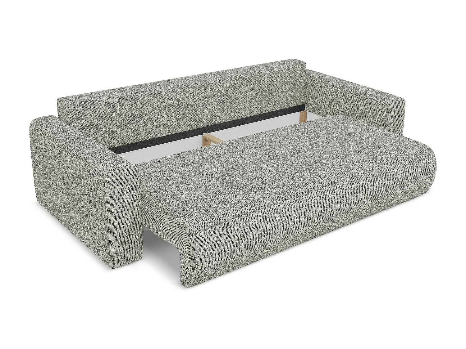 Kanapa 3-osobowa z funkcją spania - z tkaniny strukturalnej - ciemny beż - KAPUA