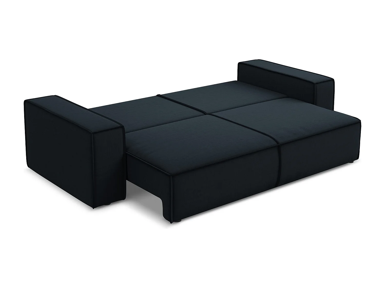 Canapé 3 places convertible en velours - bleu royal - KIMO