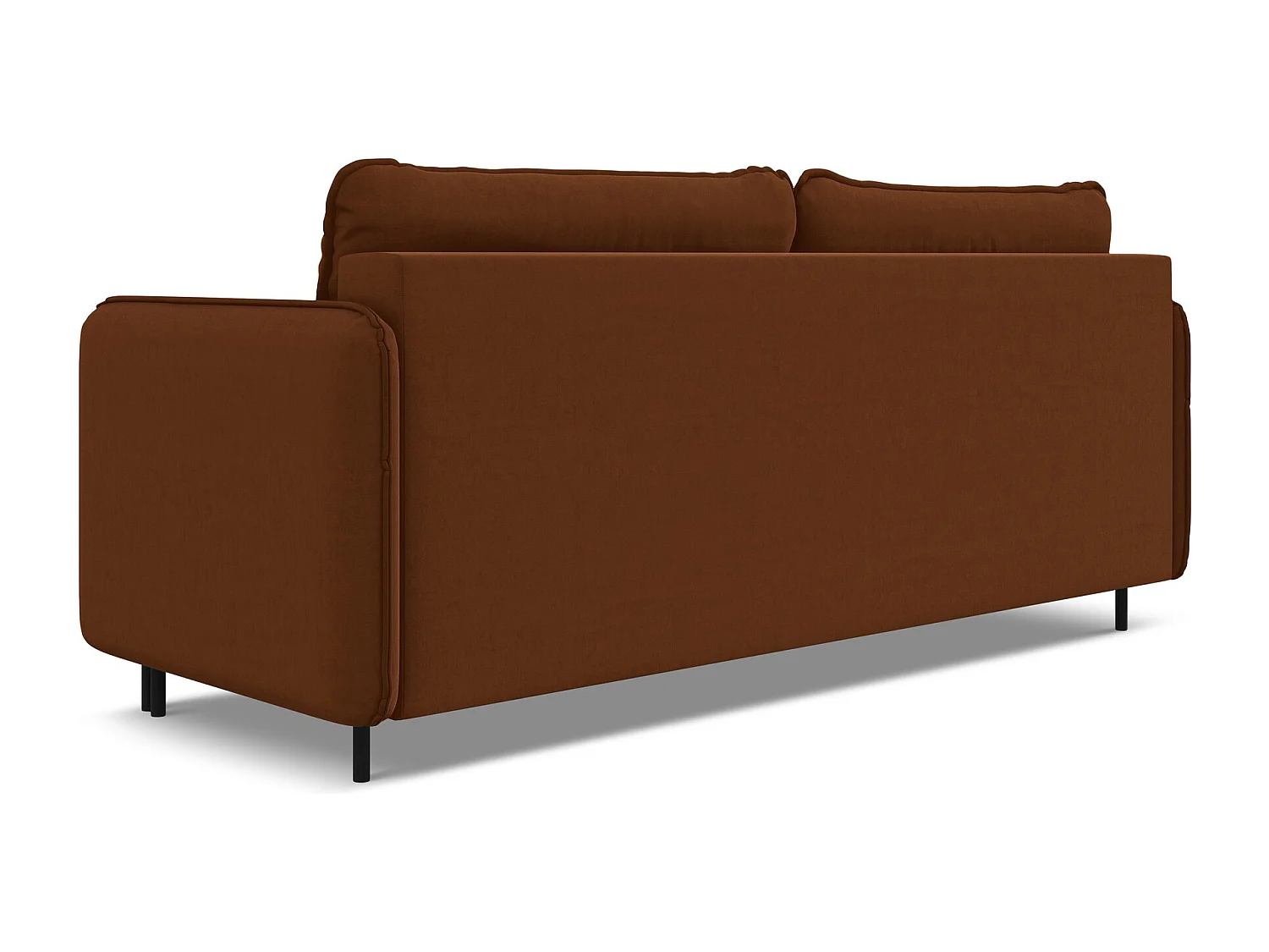 3-Sitzer Sofa mit Schlaffunktion - - Samt - Terrakotta - LUANA