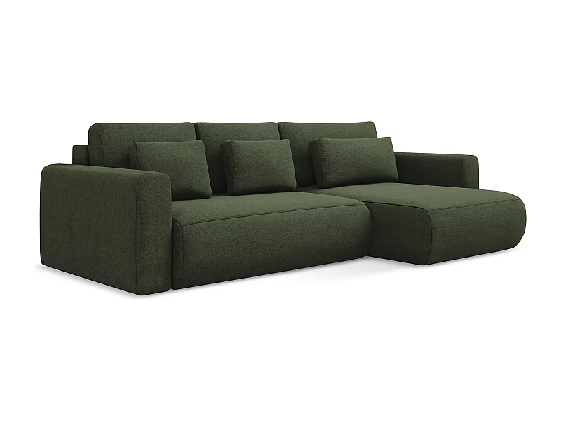 Ecksofa mit Schlaffunktion - Ecke Rechts - Strukturstoff - Olive - KAPUA