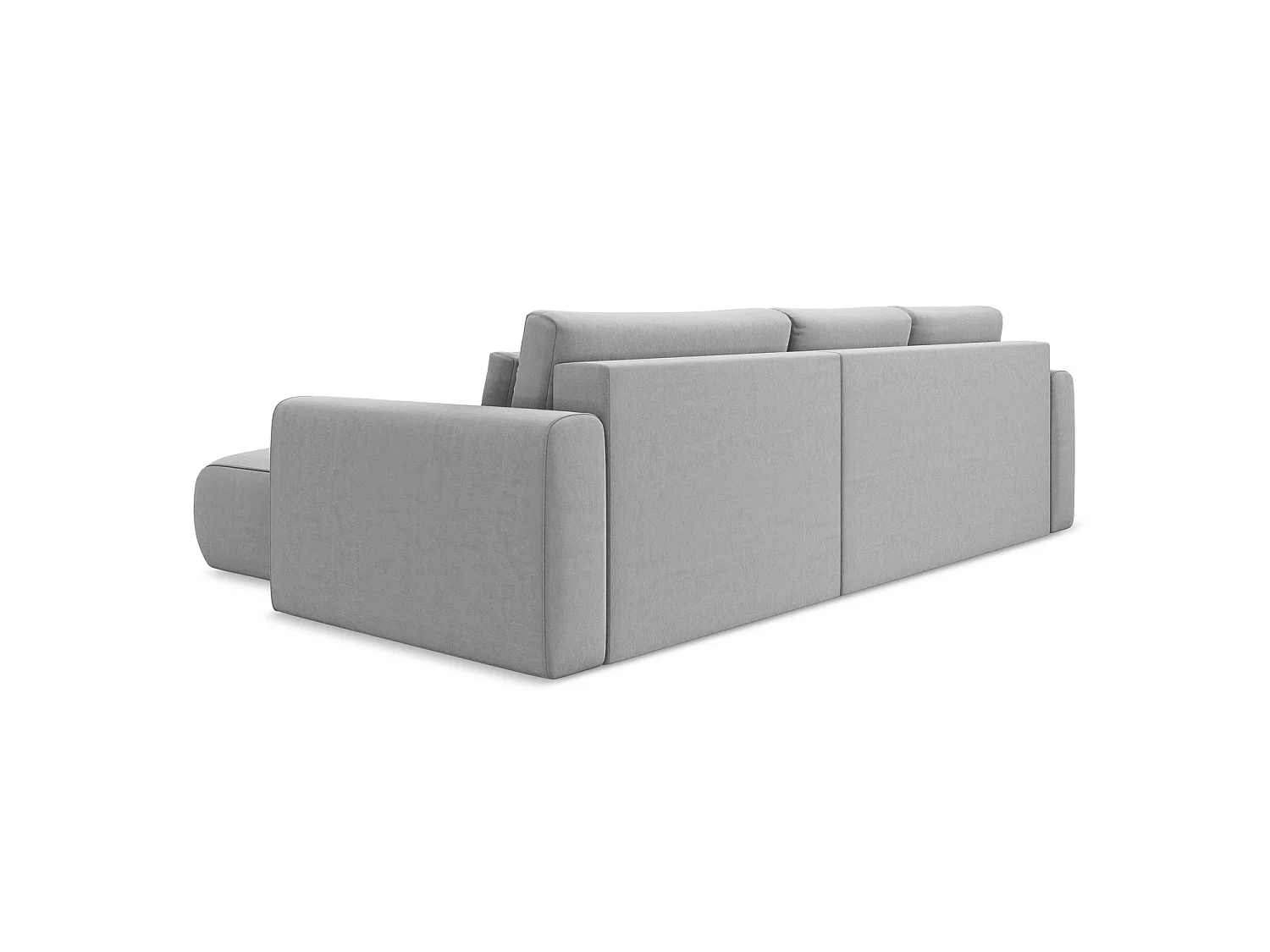 Canapé d'angle droit convertible en velours - gris - PERUGIA
