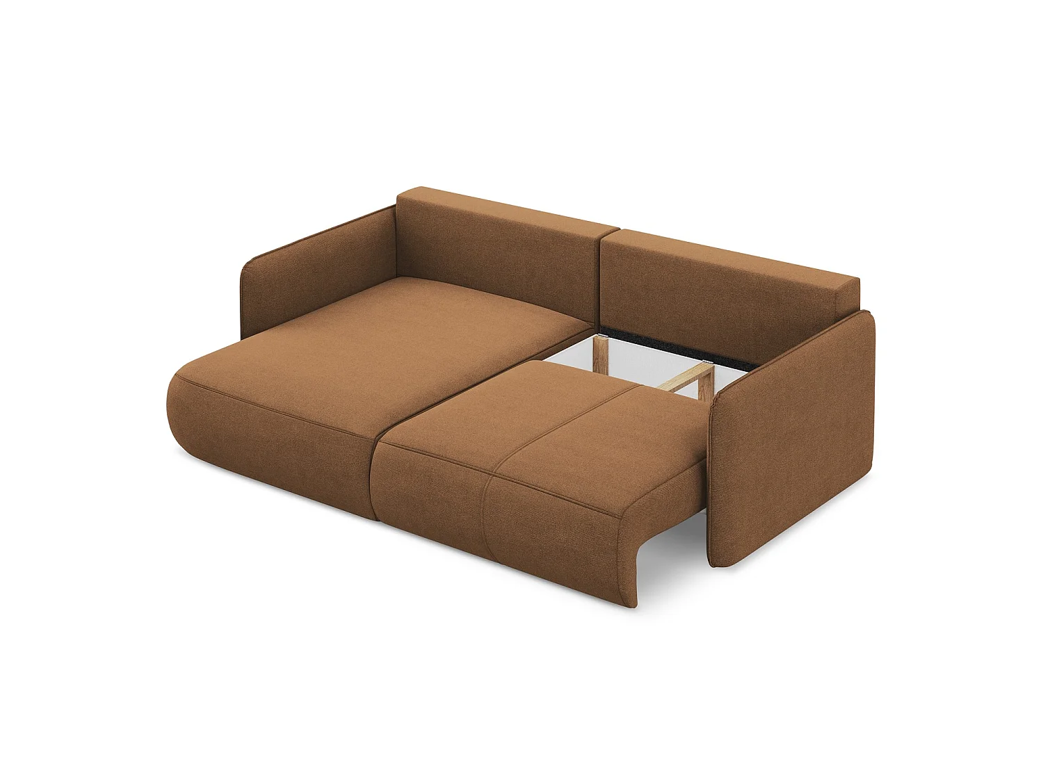 2,5-Sitzer Ecksofa mit Schlaffunktion - Ecke Links - Strukturstoff - Terrakotta - PALERMO