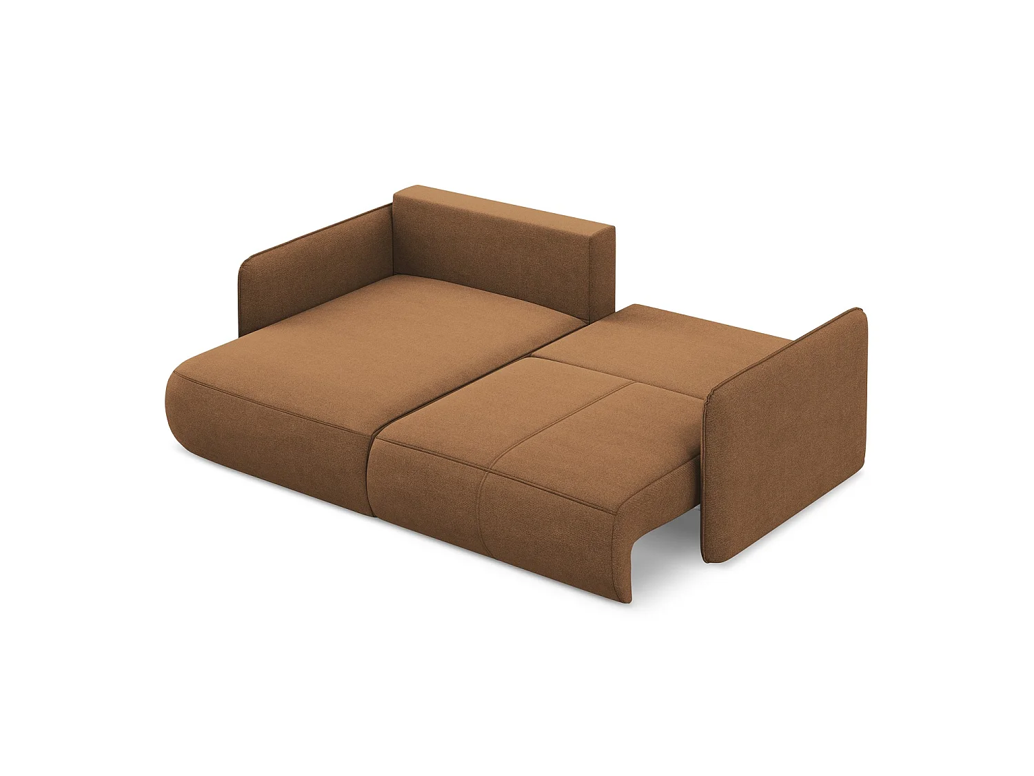 2,5-Sitzer Ecksofa mit Schlaffunktion - Ecke Links - Strukturstoff - Terrakotta - PALERMO
