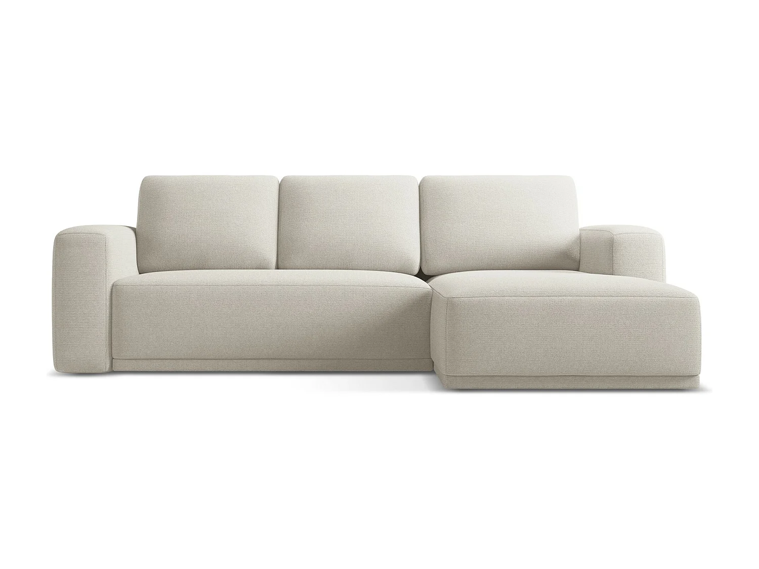 Canapé d'angle droit convertible en tissu chenille - argent - KAILA