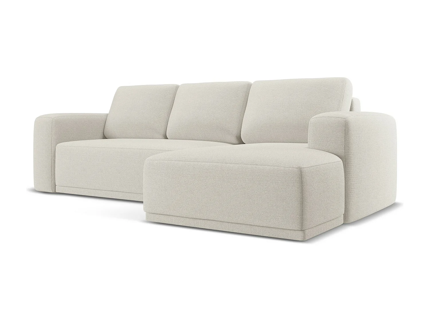 Canapé d'angle droit convertible en tissu chenille - argent - KAILA