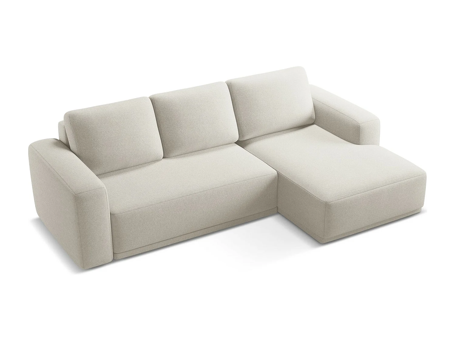 Canapé d'angle droit convertible en tissu chenille - argent - KAILA