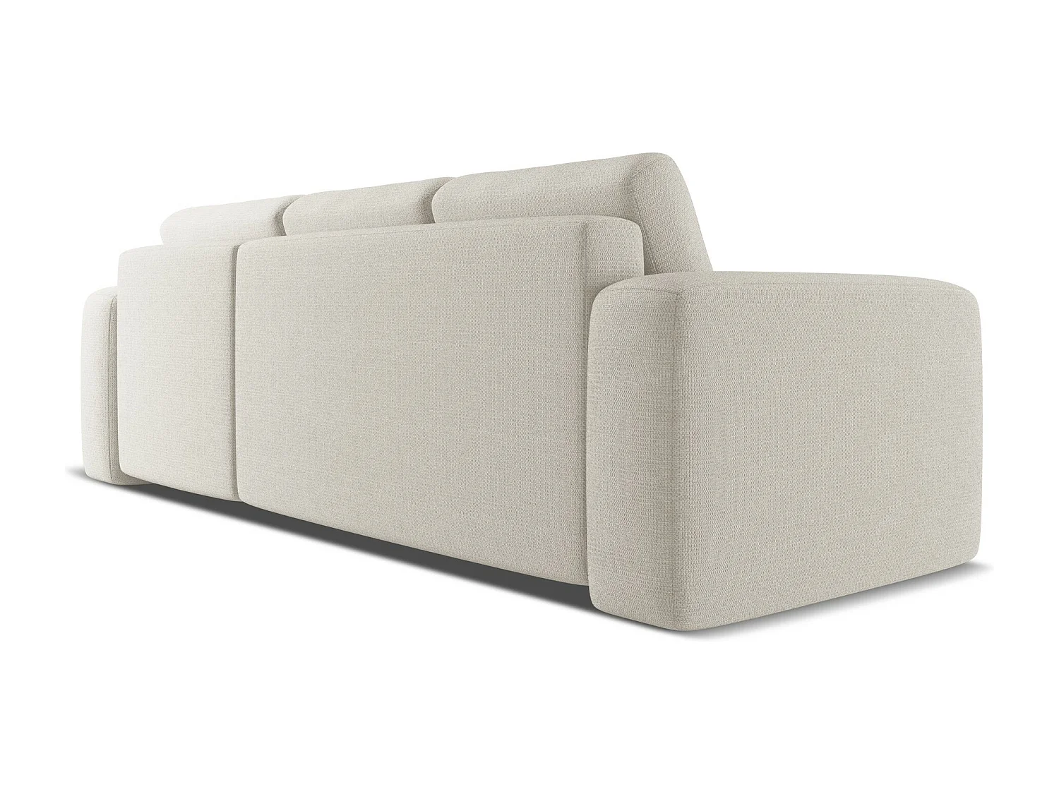 Canapé d'angle droit convertible en tissu chenille - argent - KAILA