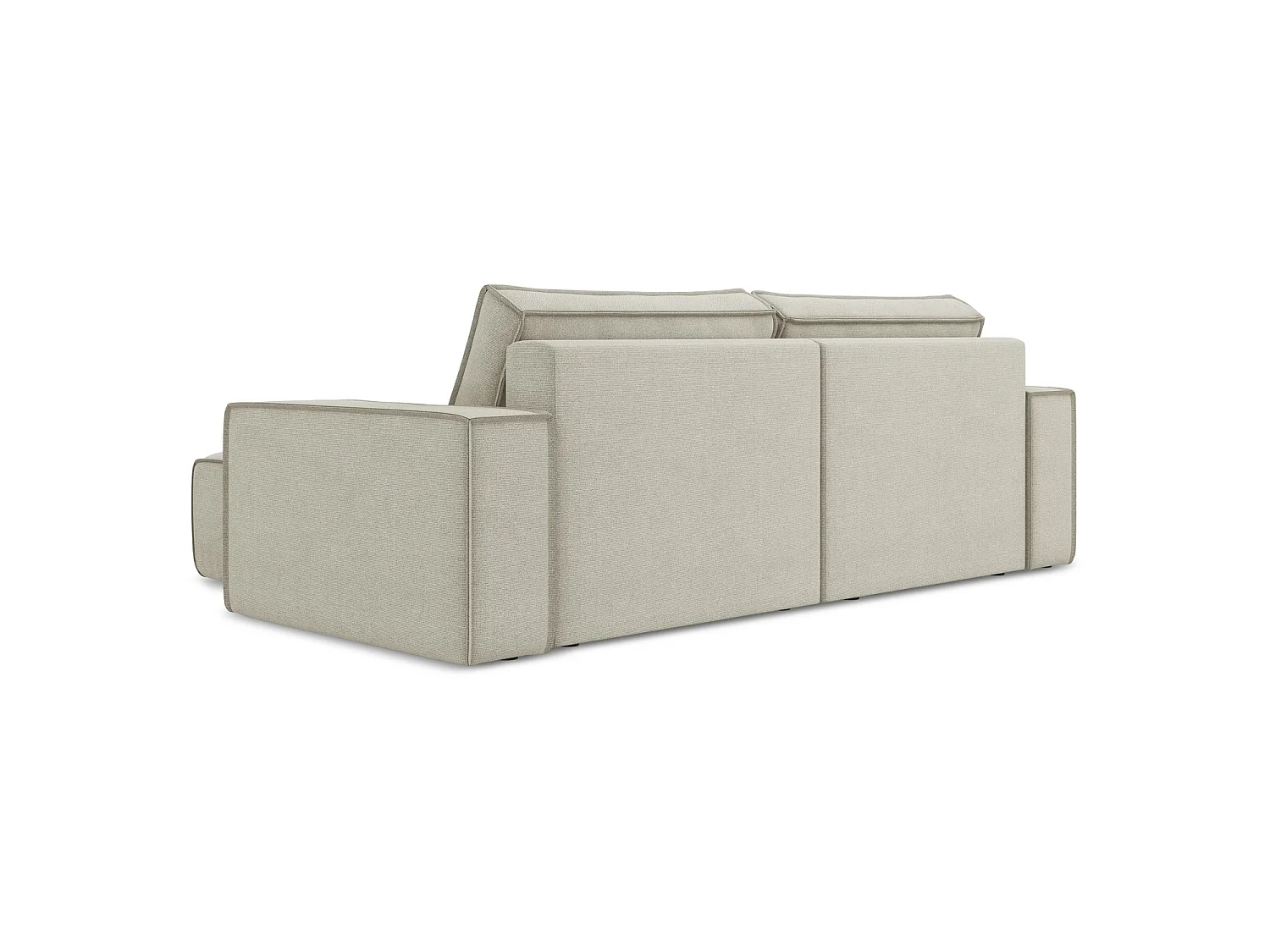 2-Sitzer Ecksofa mit Schlaffunktion - Ecke Rechts - Strukturstoff - Hell beige - LIVORNO