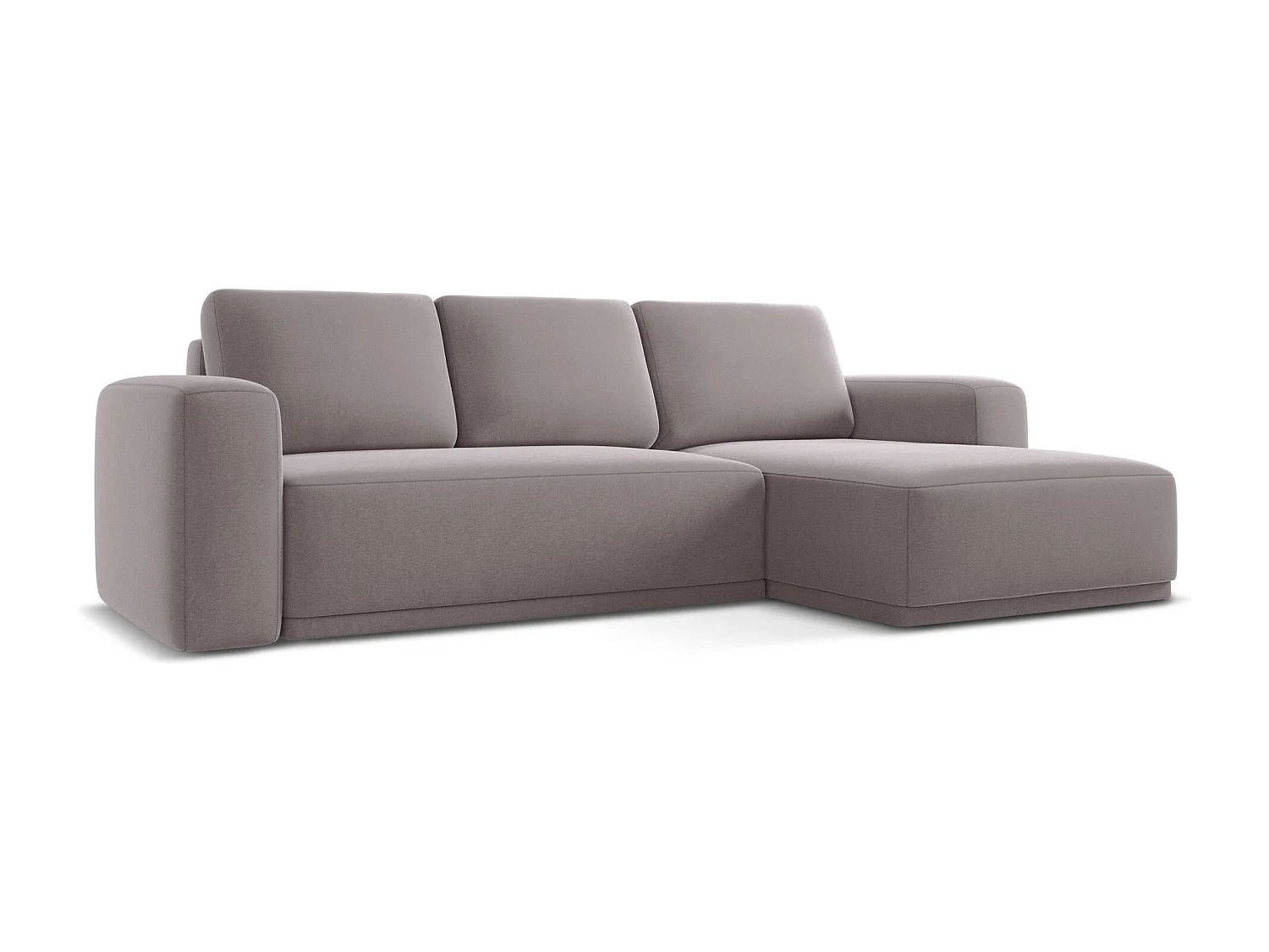 Ecksofa mit Schlaffunktion - Ecke Rechts - Samt - Lavendel - KAILA