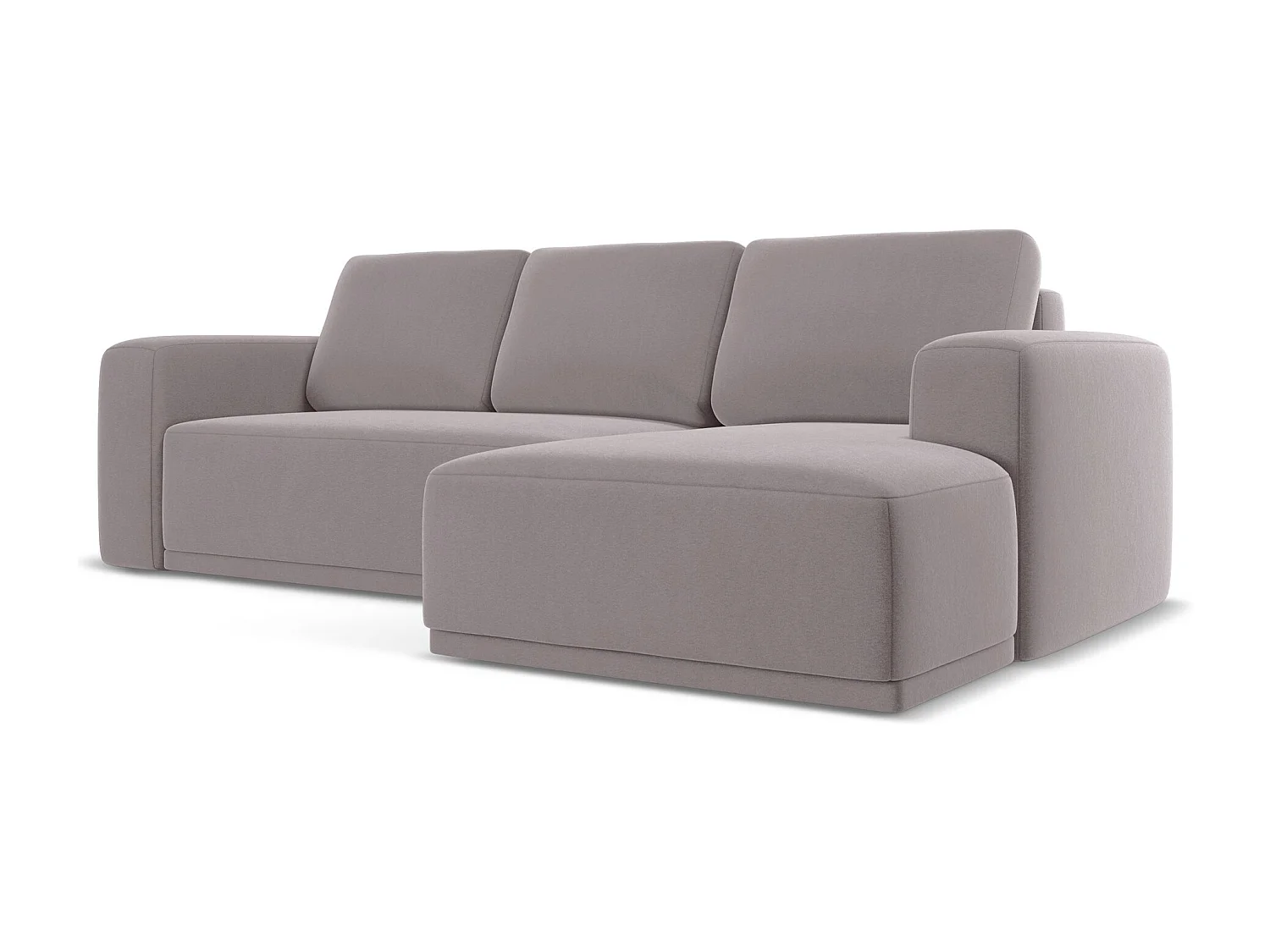 Ecksofa mit Schlaffunktion - Ecke Rechts - Samt - Lavendel - KAILA