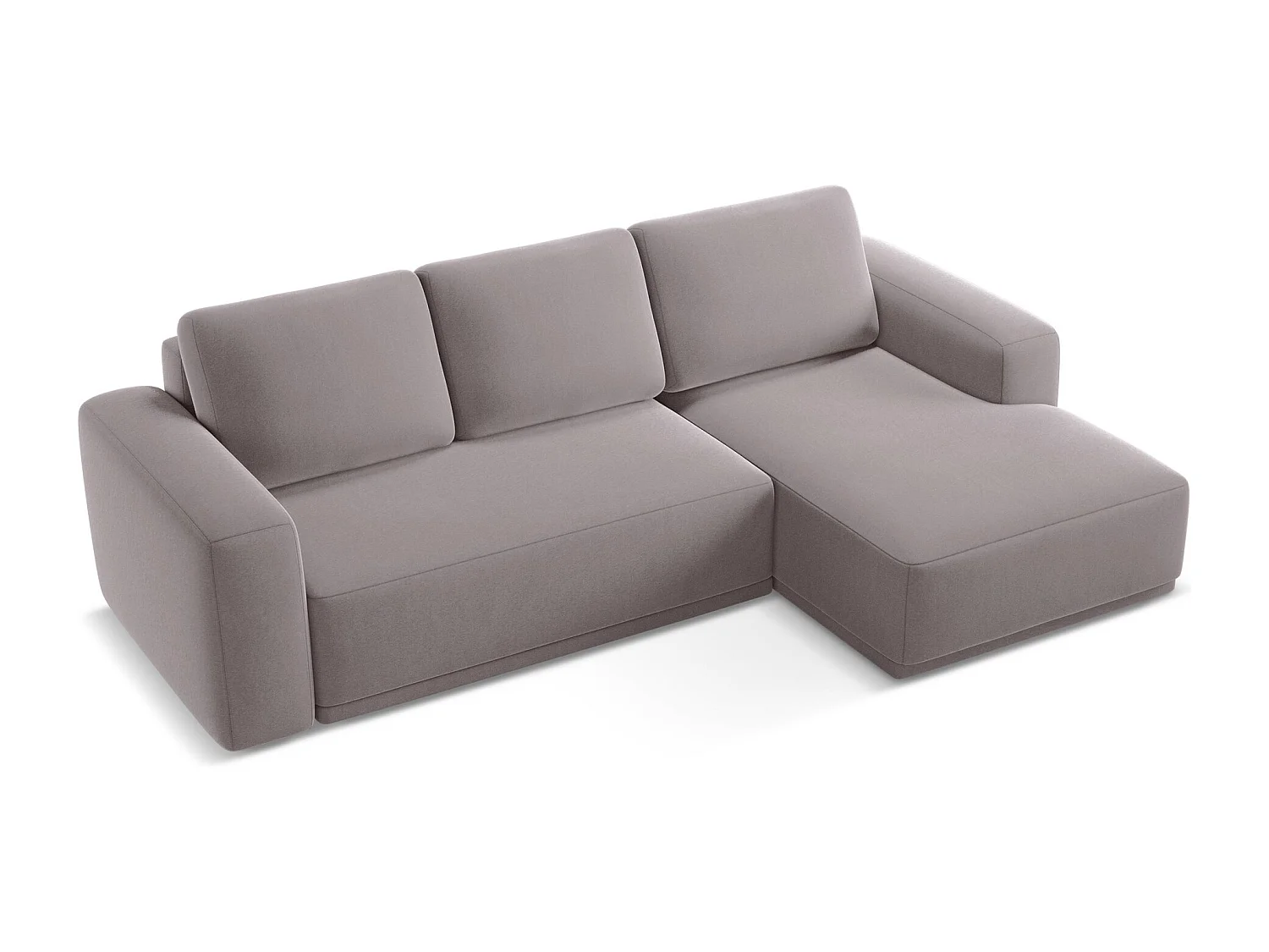 Ecksofa mit Schlaffunktion - Ecke Rechts - Samt - Lavendel - KAILA