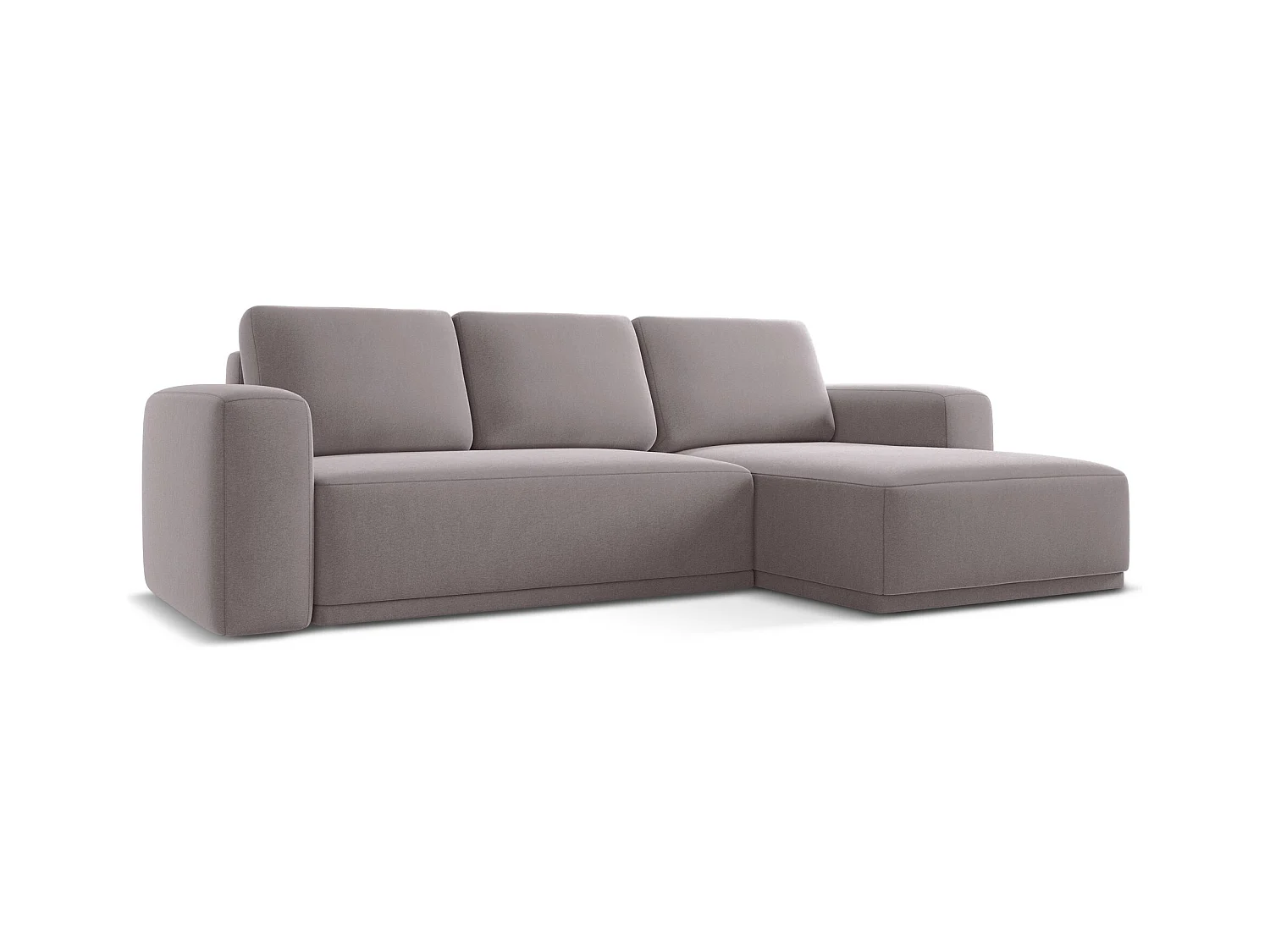 Ecksofa mit Schlaffunktion - Ecke Rechts - Samt - Lavendel - KAILA
