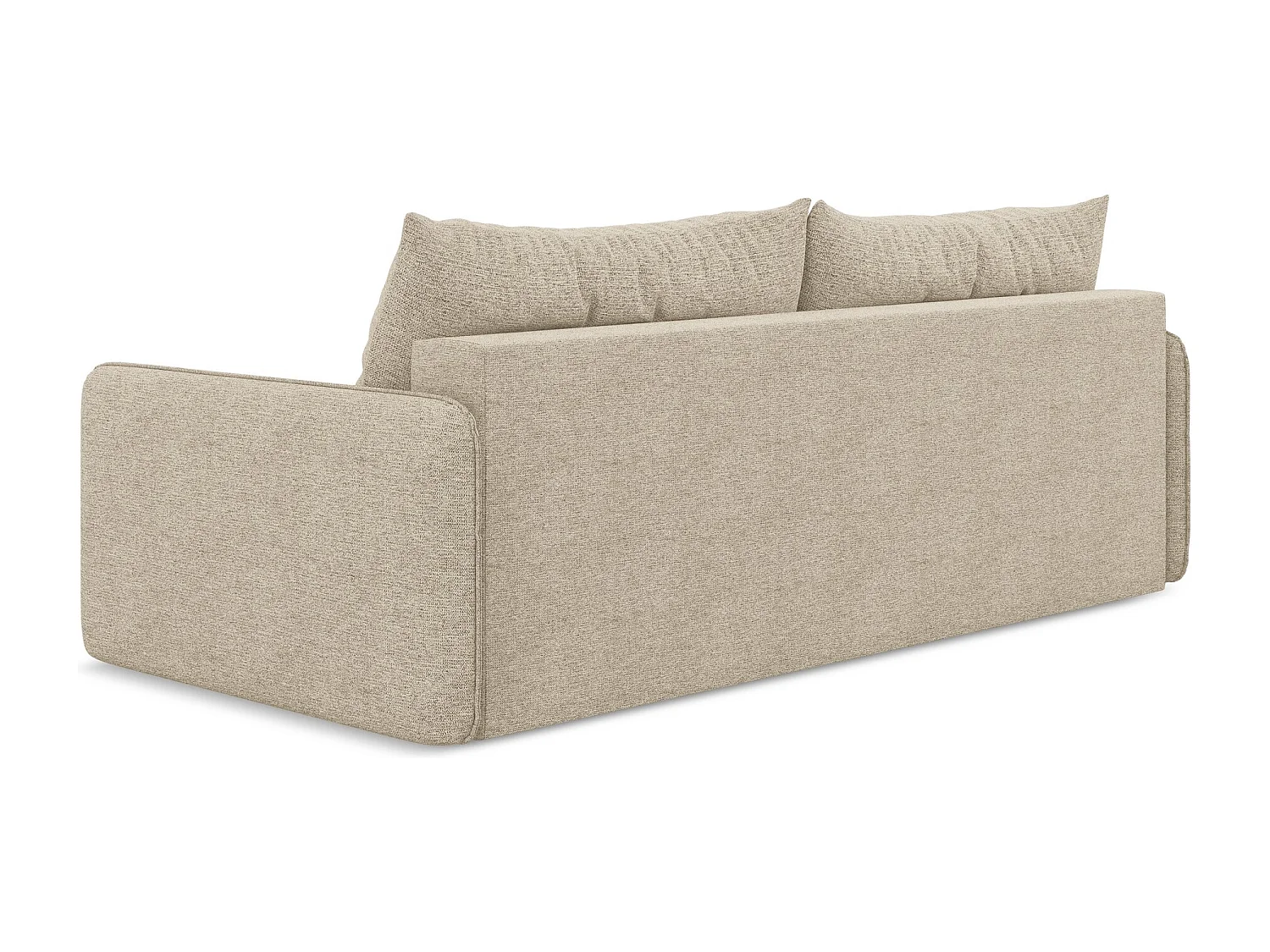 3-Sitzer Sofa mit Schlaffunktion - - Chenille - Dunkelbeige - NANEA