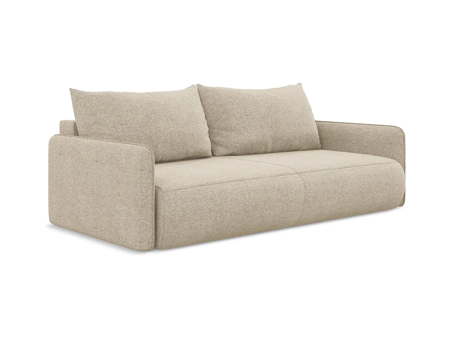 3-Sitzer Sofa mit Schlaffunktion - - Chenille - Dunkelbeige - NANEA