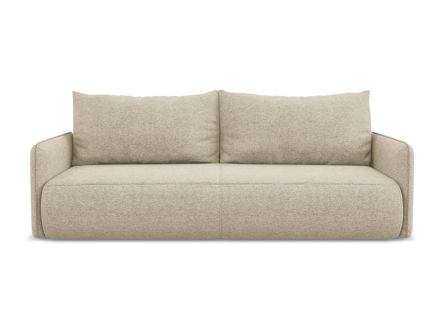 3-Sitzer Sofa mit Schlaffunktion - - Chenille - Dunkelbeige - NANEA