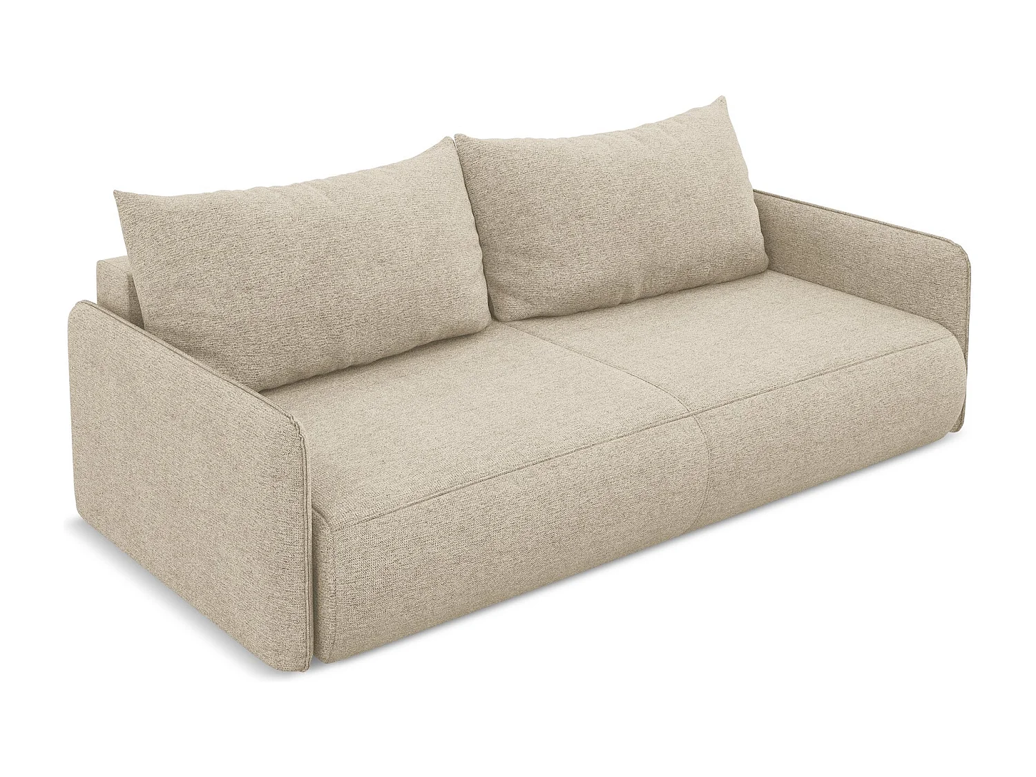 3-Sitzer Sofa mit Schlaffunktion - - Chenille - Dunkelbeige - NANEA