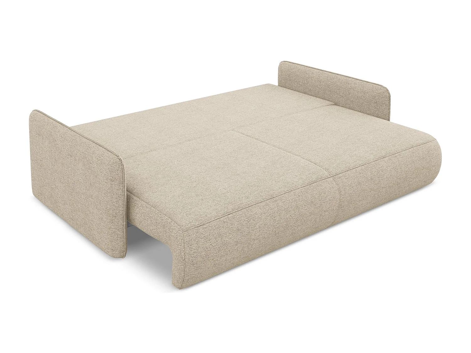 3-Sitzer Sofa mit Schlaffunktion - - Chenille - Dunkelbeige - NANEA