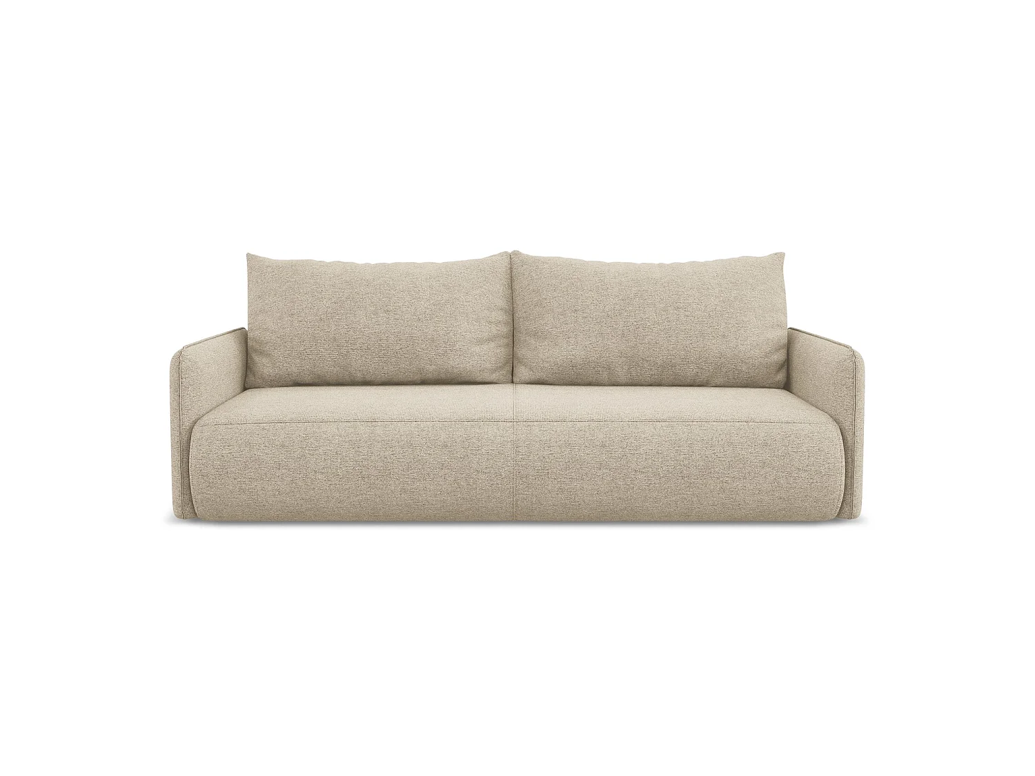 Driezits-slaapbank van donkerbeige chenille stof - PALERMO