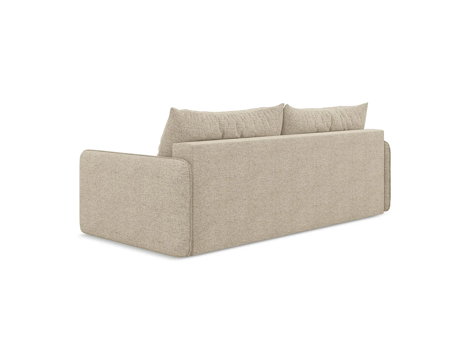 Driezits-slaapbank van donkerbeige chenille stof - PALERMO