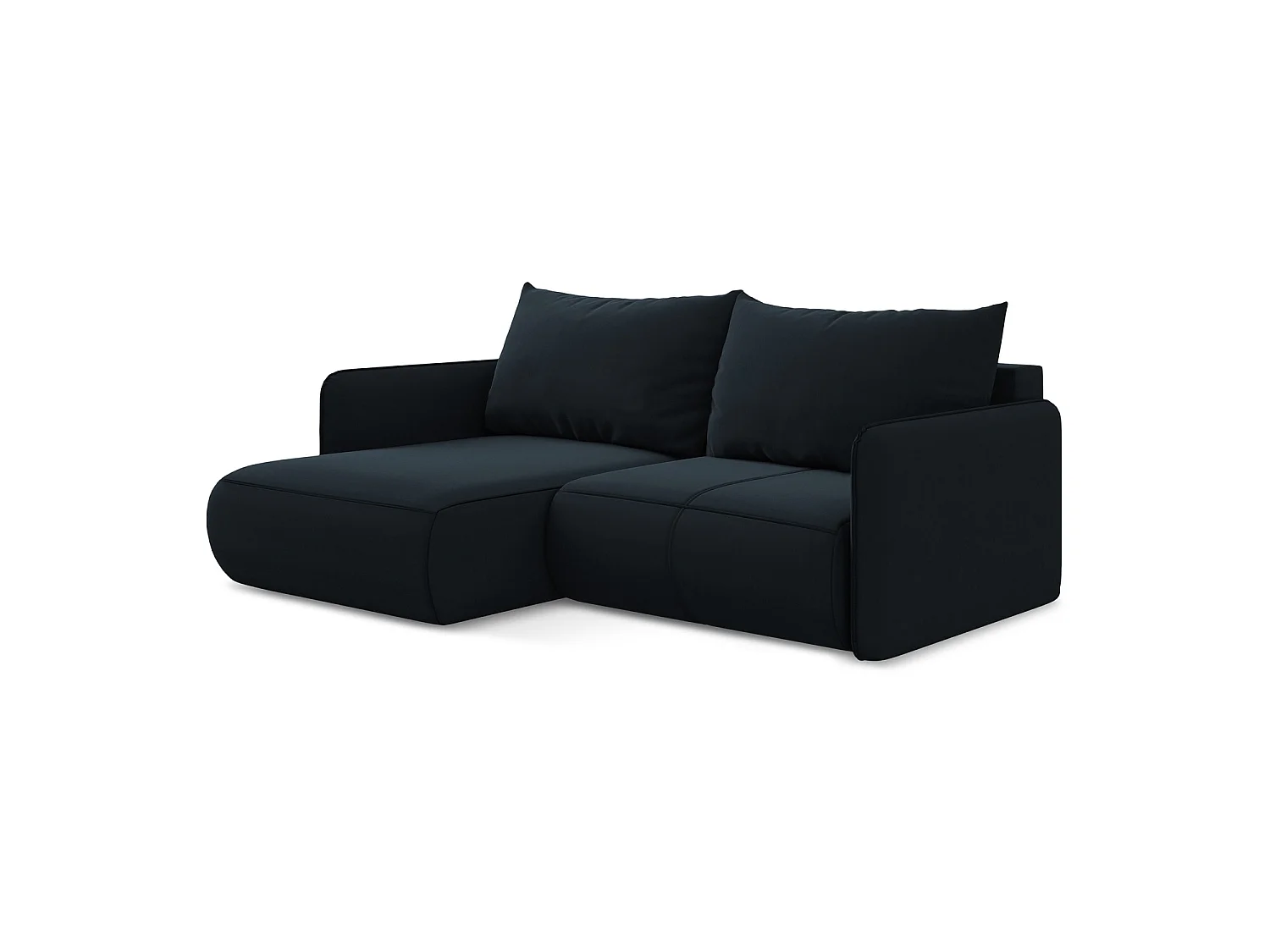 2,5-Sitzer Ecksofa mit Schlaffunktion - Ecke Links - Samt - Königsblau - PALERMO