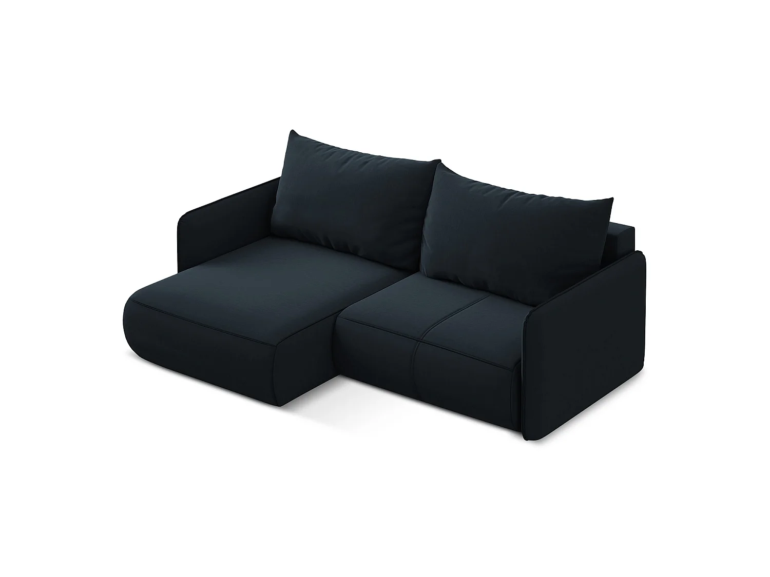 2,5-Sitzer Ecksofa mit Schlaffunktion - Ecke Links - Samt - Königsblau - PALERMO
