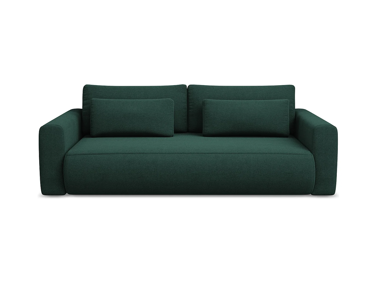 Canapé 3 places convertible en tissu texturé - bouteille verte - KAPUA