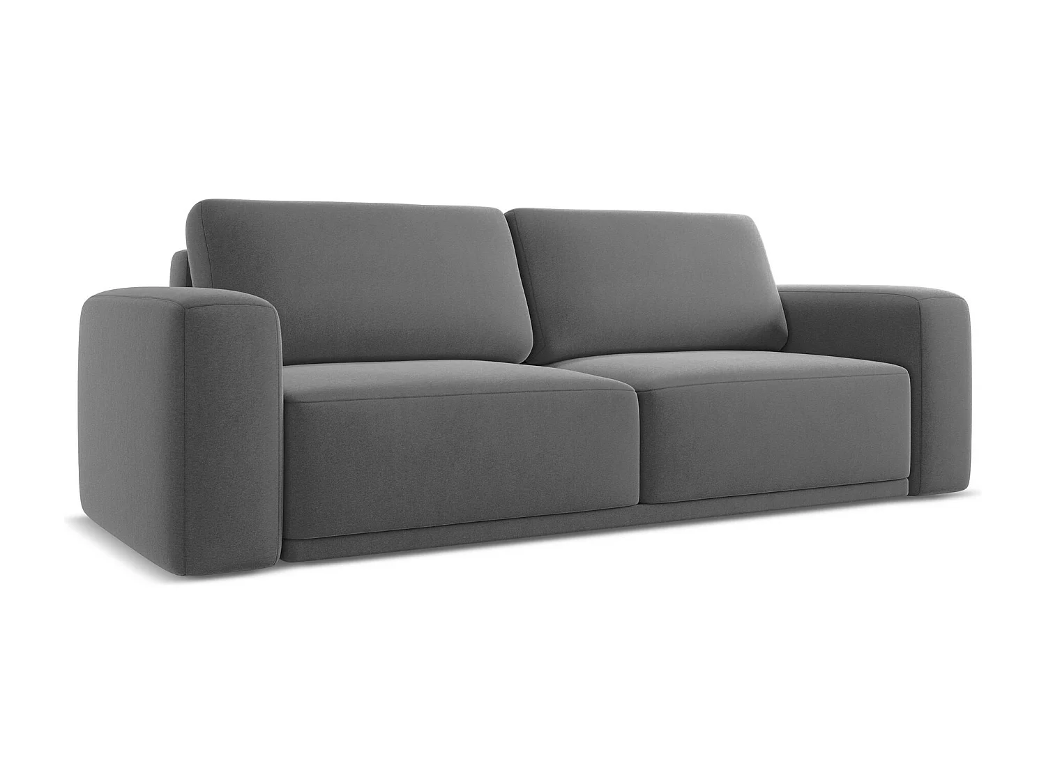 Canapé 3 places convertible en velours - gris - KAILA