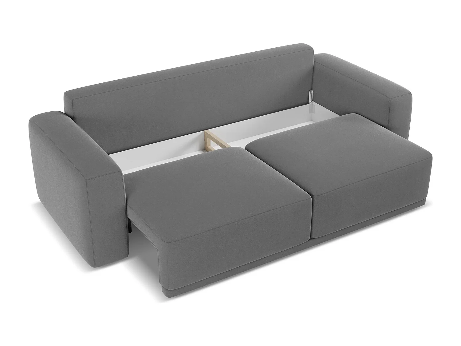 Canapé 3 places convertible en velours - gris - KAILA