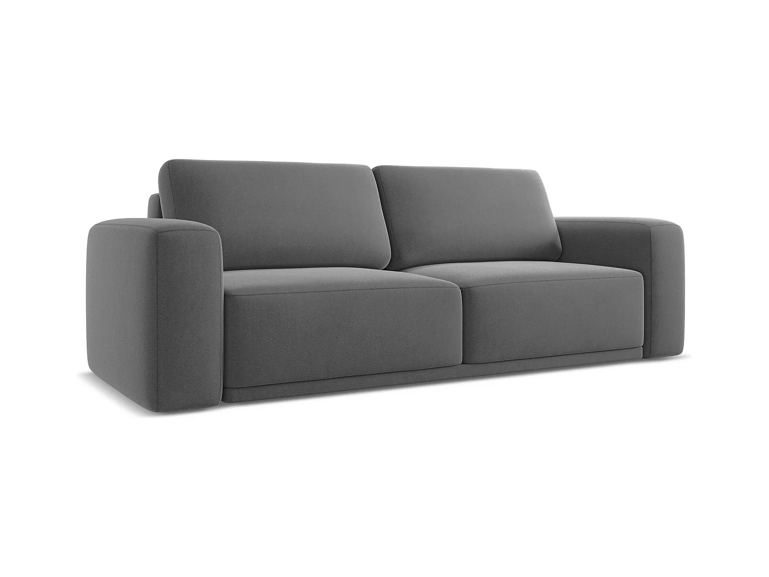 Canapé 3 places convertible en velours - gris - KAILA