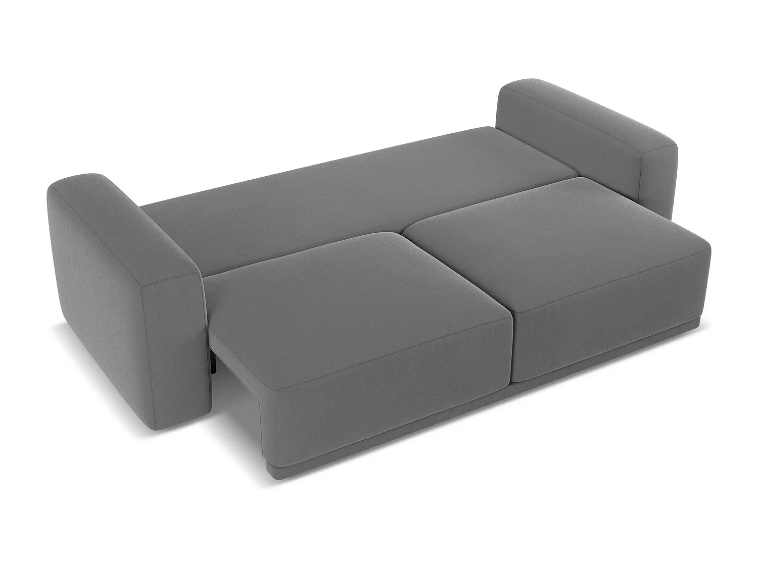 Canapé 3 places convertible en velours - gris - KAILA