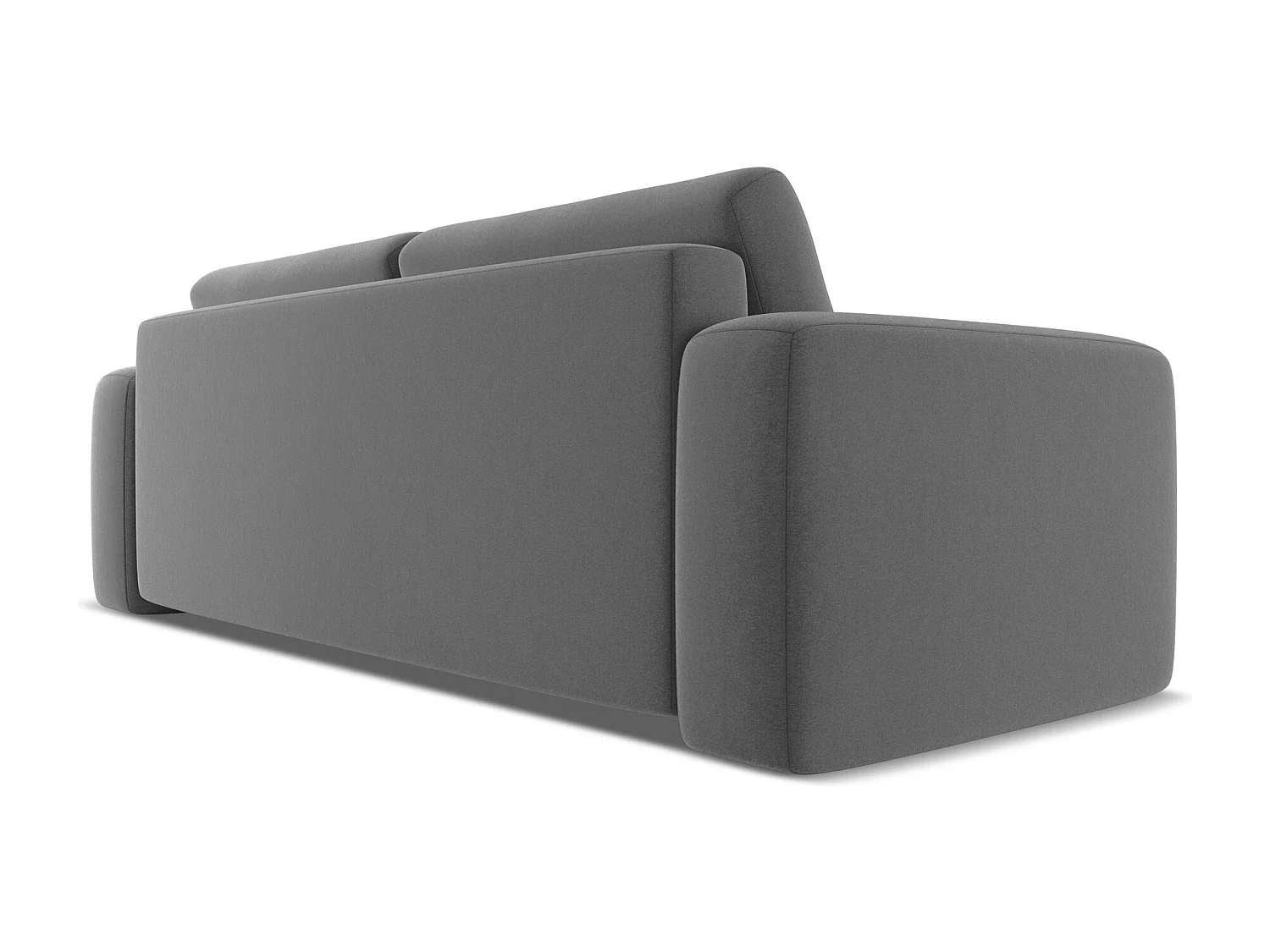 Canapé 3 places convertible en velours - gris - KAILA