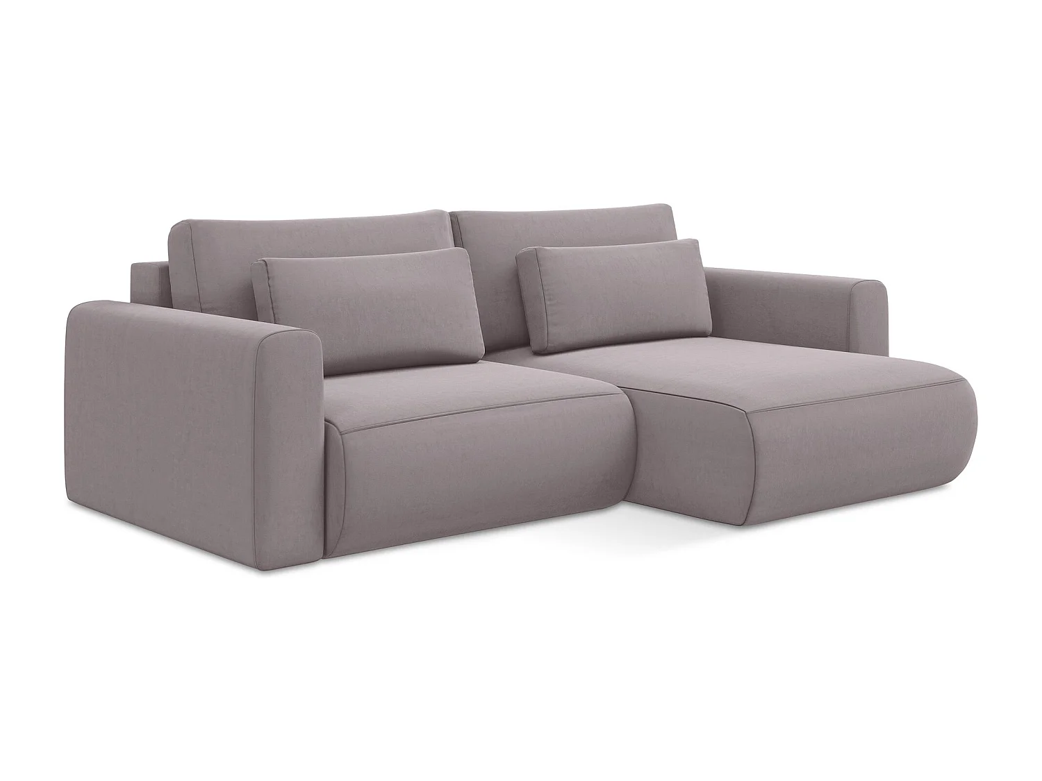 2-Sitzer Ecksofa mit Schlaffunktion - Ecke Rechts - Samt - Lavendel - KAPUA