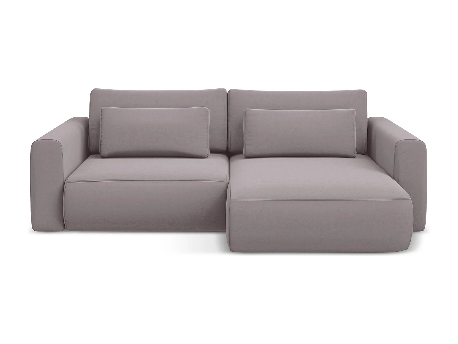 2-Sitzer Ecksofa mit Schlaffunktion - Ecke Rechts - Samt - Lavendel - KAPUA