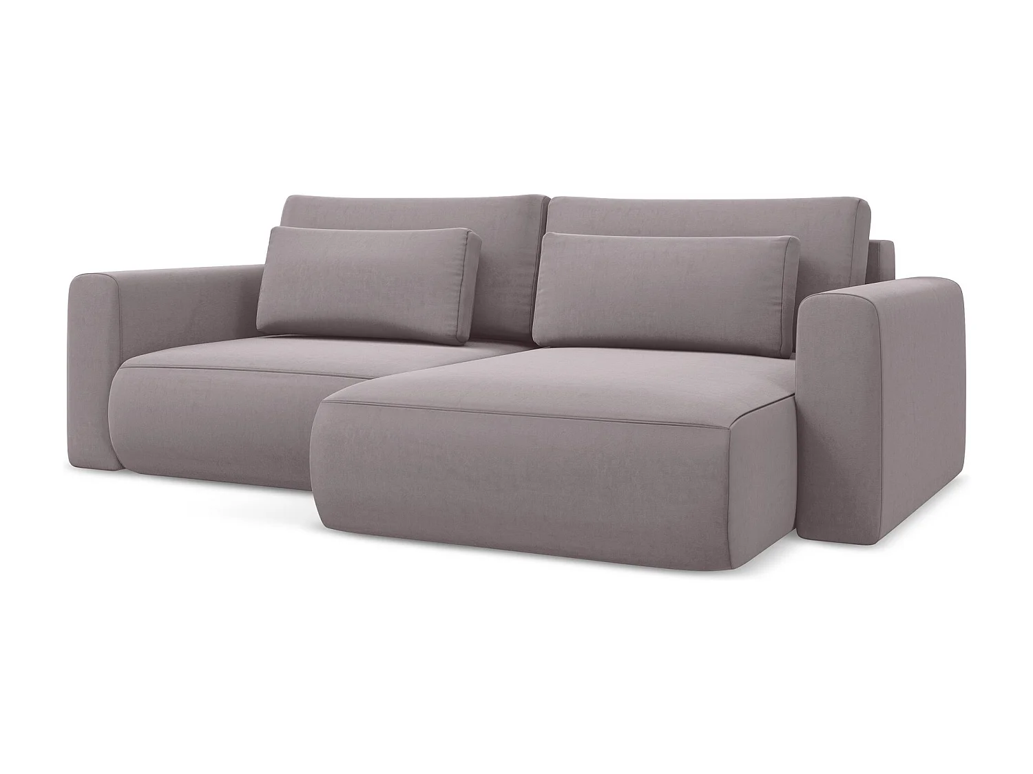 2-Sitzer Ecksofa mit Schlaffunktion - Ecke Rechts - Samt - Lavendel - KAPUA