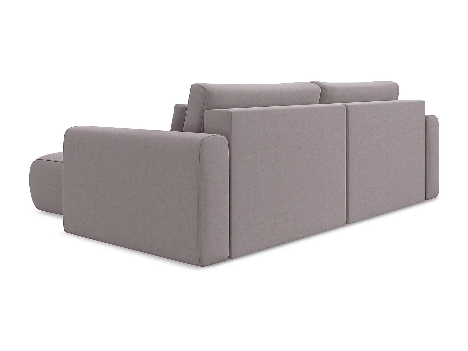 Canapé d’angle 2,5 places droit convertible en velours - lavande - KAPUA