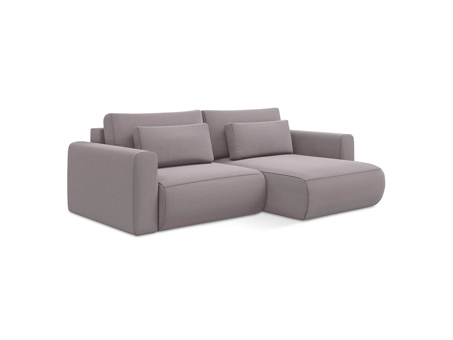 2-Sitzer Ecksofa mit Schlaffunktion - Ecke Rechts - Samt - Lavendel - PERUGIA