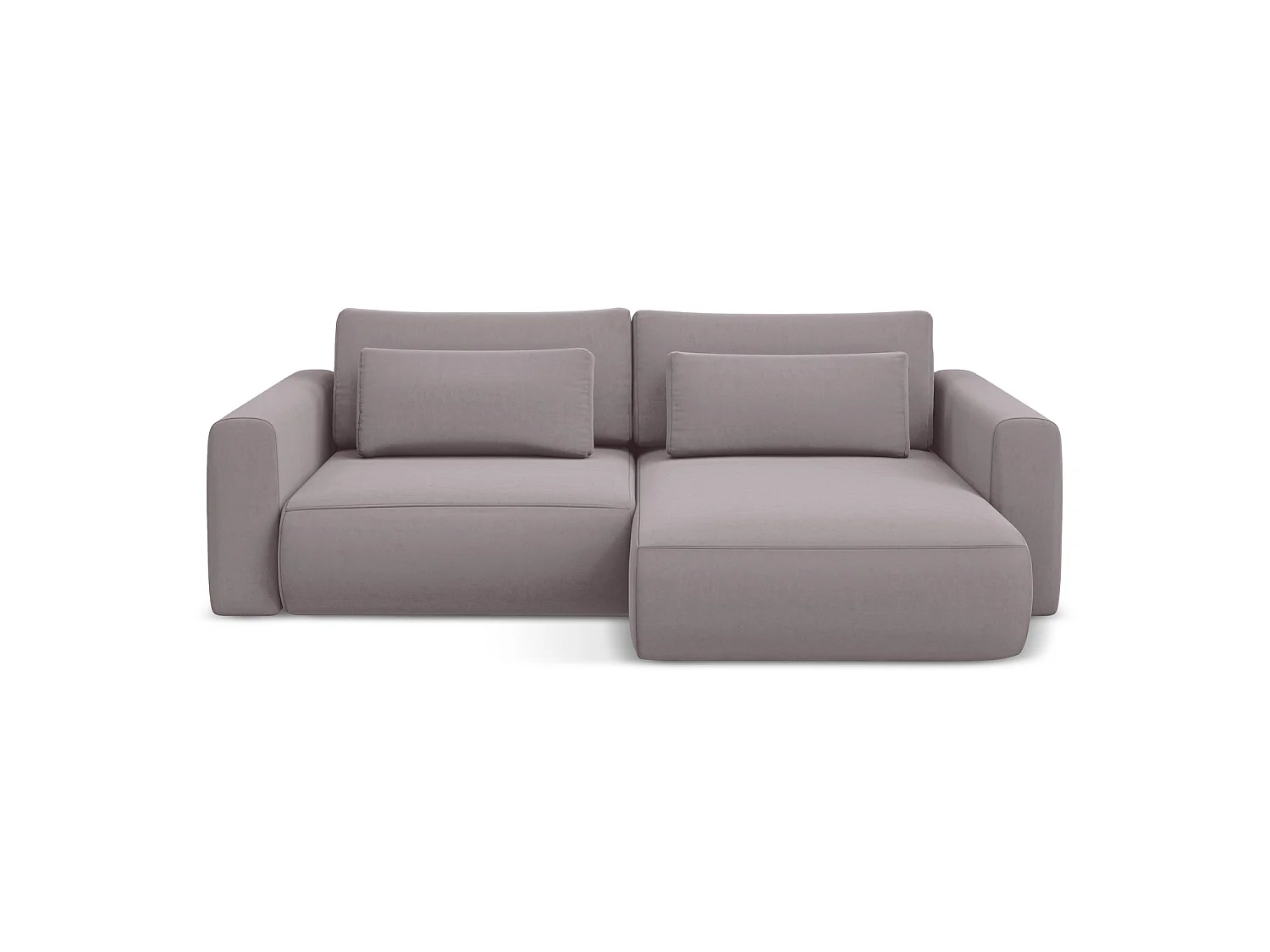 2-Sitzer Ecksofa mit Schlaffunktion - Ecke Rechts - Samt - Lavendel - PERUGIA