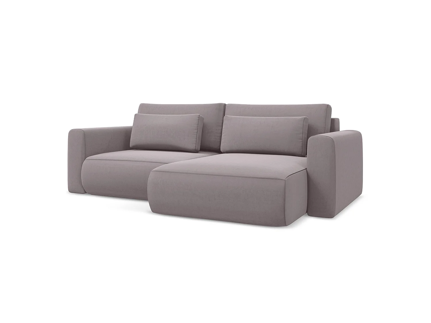 2-Sitzer Ecksofa mit Schlaffunktion - Ecke Rechts - Samt - Lavendel - PERUGIA