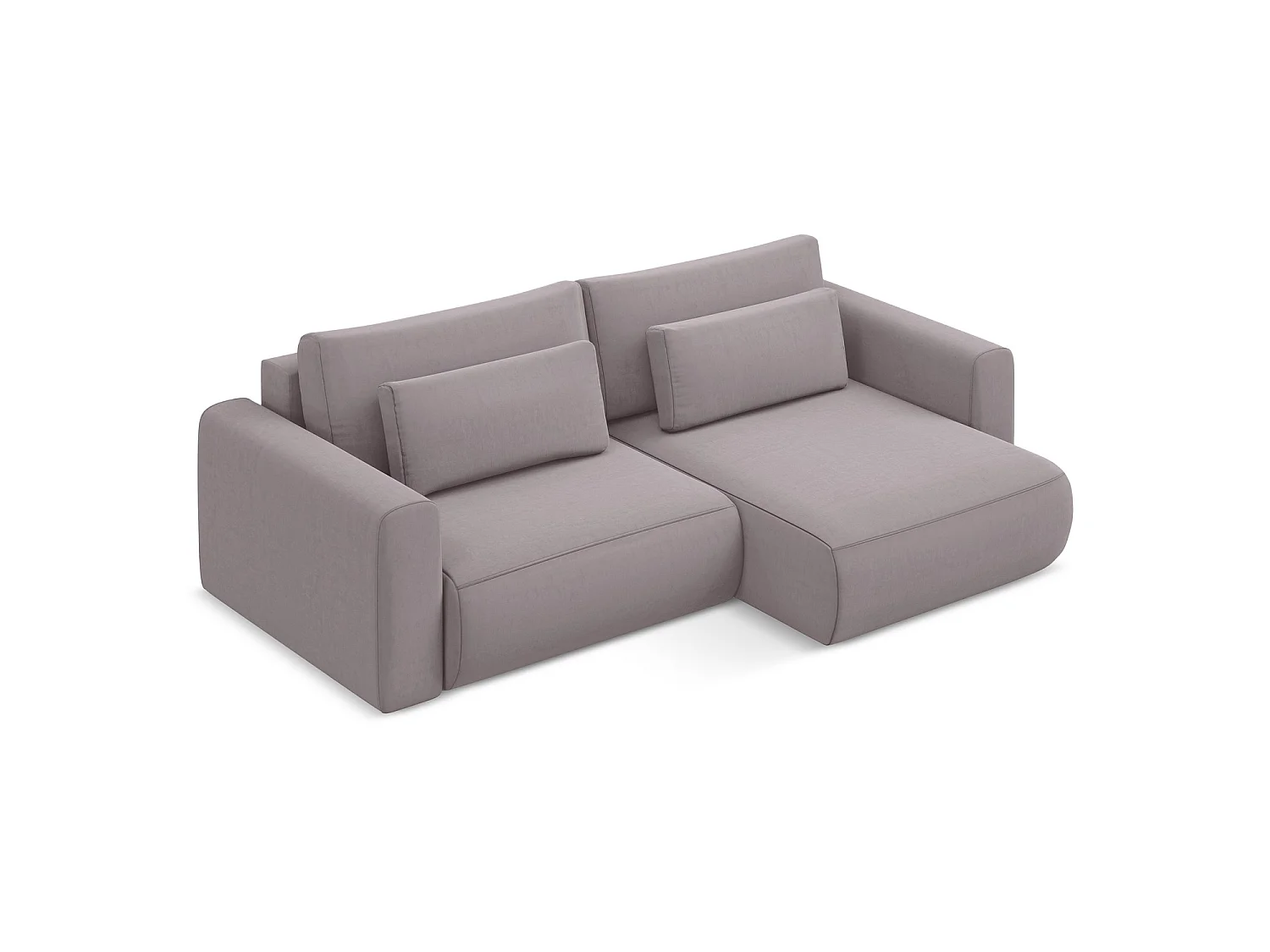 2-Sitzer Ecksofa mit Schlaffunktion - Ecke Rechts - Samt - Lavendel - PERUGIA
