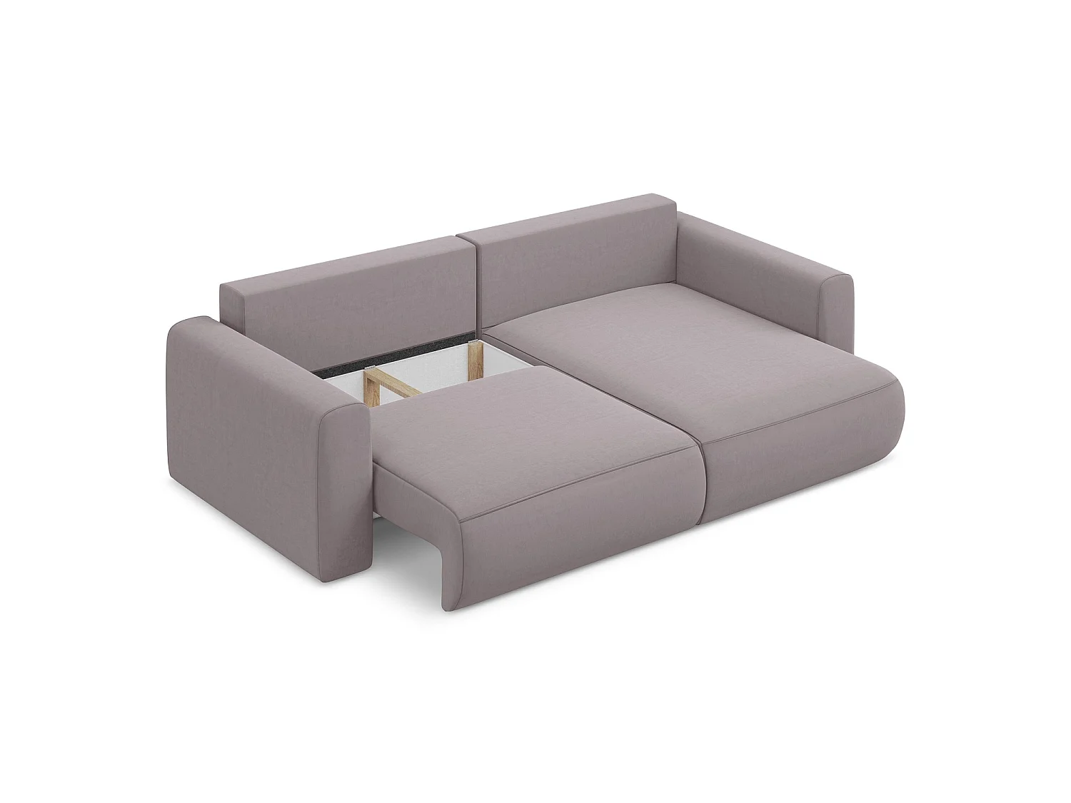 2-Sitzer Ecksofa mit Schlaffunktion - Ecke Rechts - Samt - Lavendel - PERUGIA