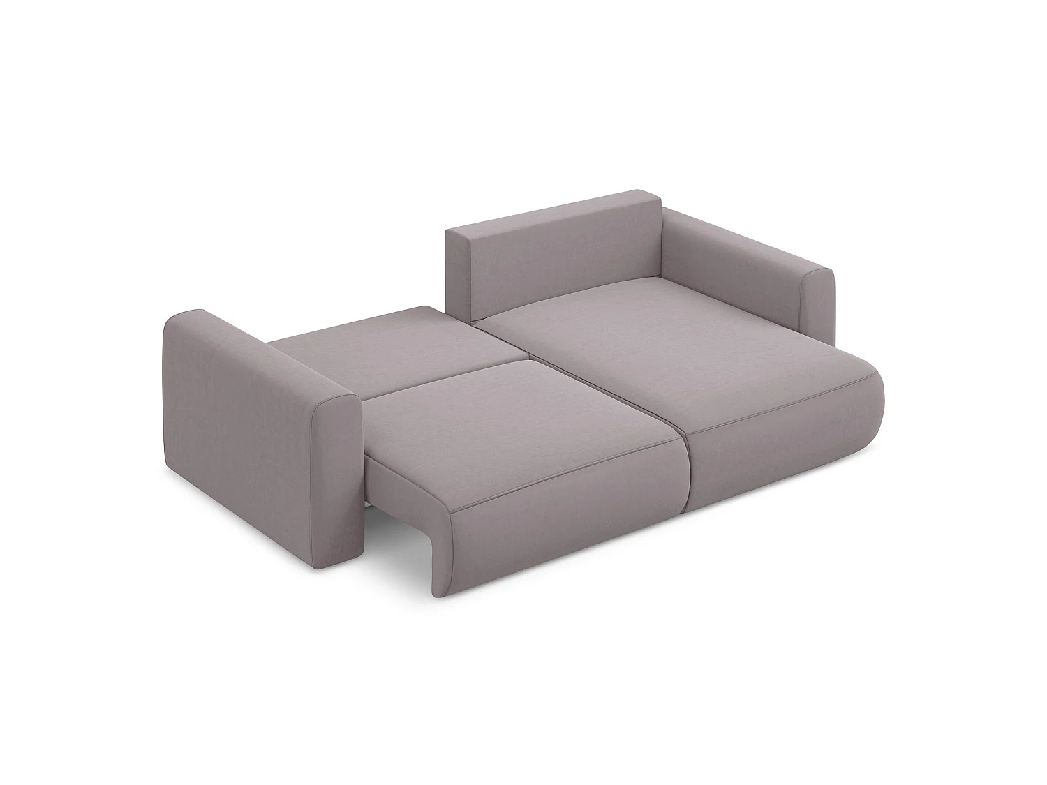 2-Sitzer Ecksofa mit Schlaffunktion - Ecke Rechts - Samt - Lavendel - PERUGIA