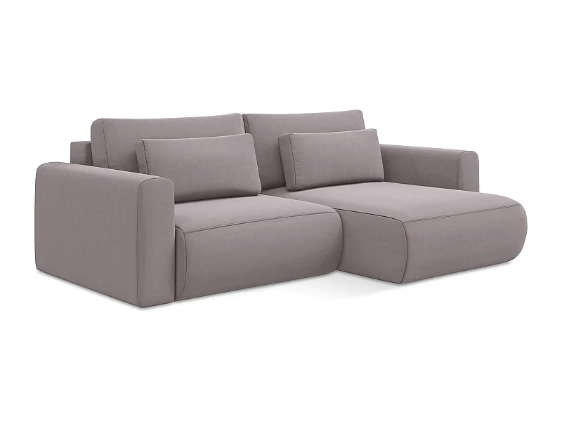 2-Sitzer Ecksofa mit Schlaffunktion - Ecke Rechts - Samt - Lavendel - KAPUA