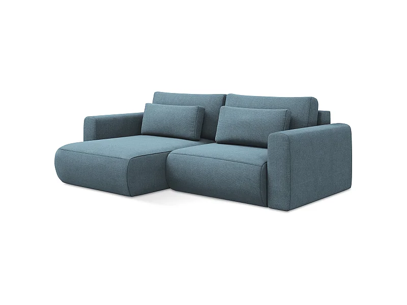 2-Sitzer Ecksofa mit Schlaffunktion - Ecke Links - Strukturstoff - Hellblau - KAPUA