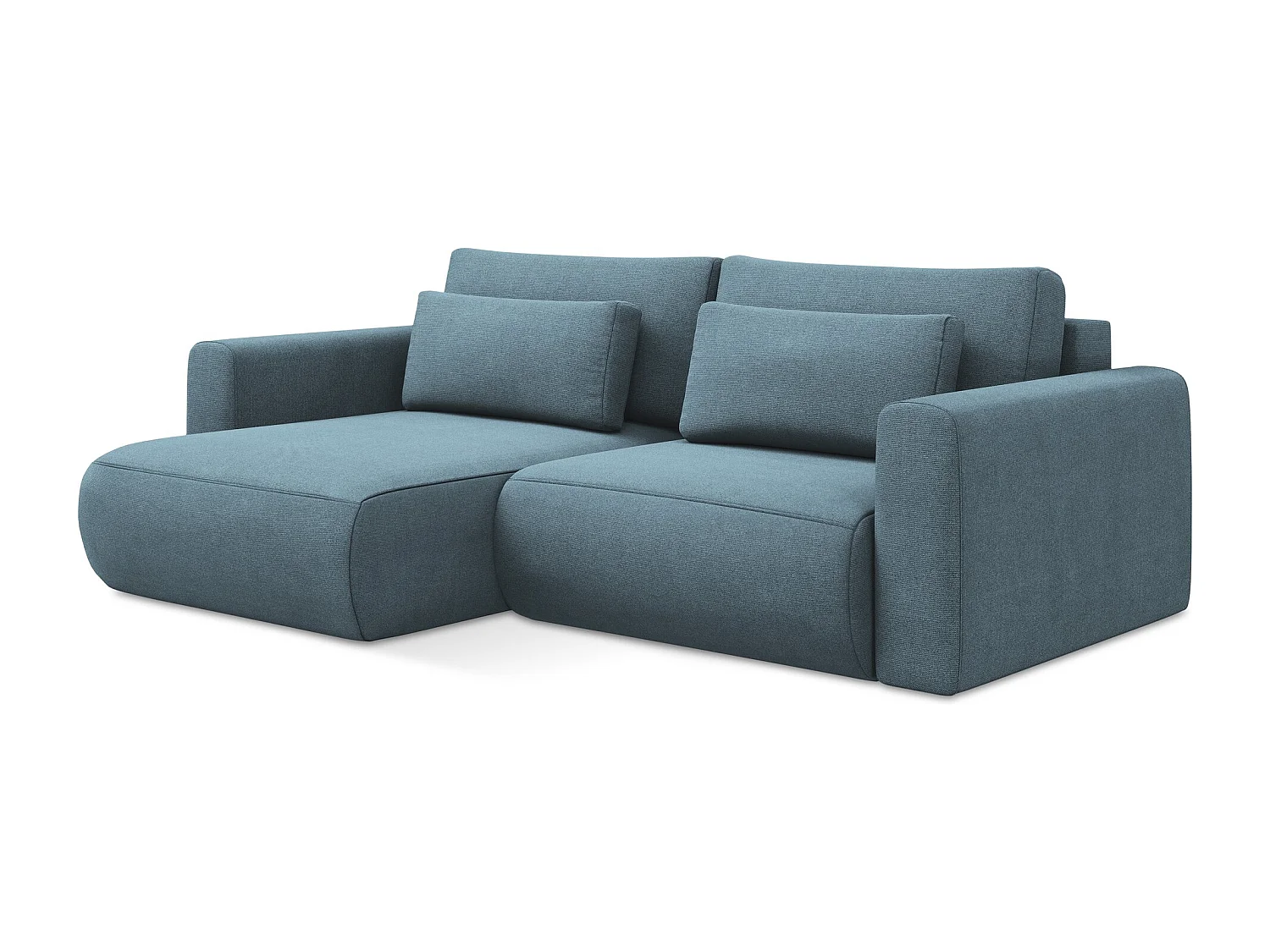 2-Sitzer Ecksofa mit Schlaffunktion - Ecke Links - Strukturstoff - Hellblau - KAPUA