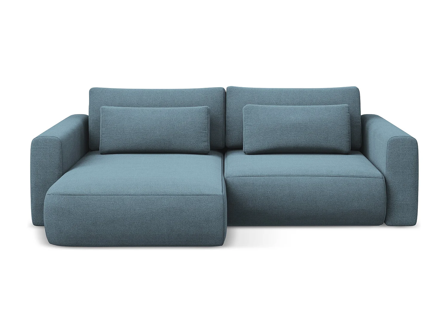 2-Sitzer Ecksofa mit Schlaffunktion - Ecke Links - Strukturstoff - Hellblau - KAPUA