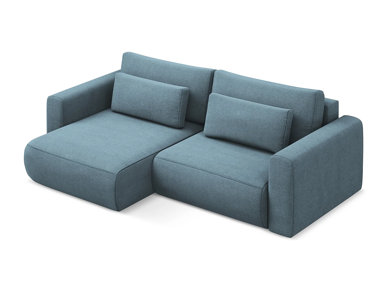 2-Sitzer Ecksofa mit Schlaffunktion - Ecke Links - Strukturstoff - Hellblau - KAPUA