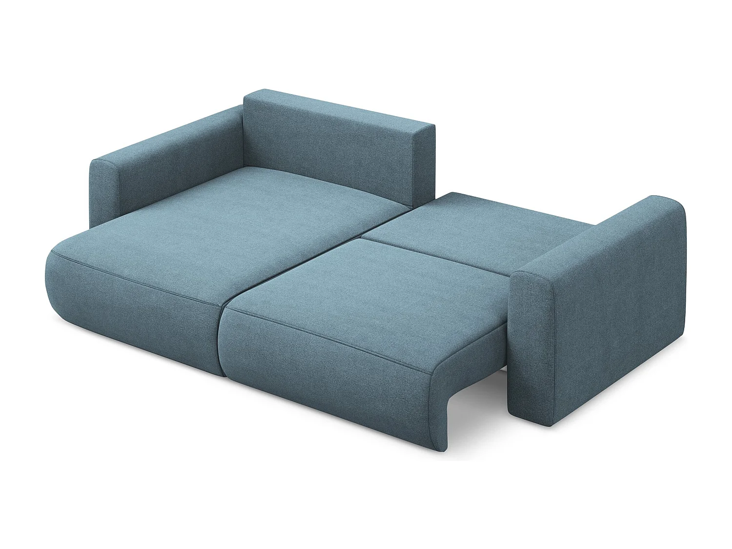 2-Sitzer Ecksofa mit Schlaffunktion - Ecke Links - Strukturstoff - Hellblau - KAPUA